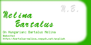 melina bartalus business card